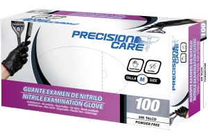 Guantes Examen de Nitrilo Talla M Negro